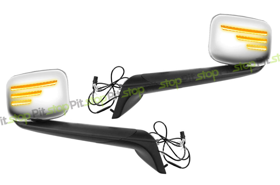 Freightliner Cascadia NEW GEN 2018-Current LED Turn Signal Chrome Hood Mirror Set Left Right