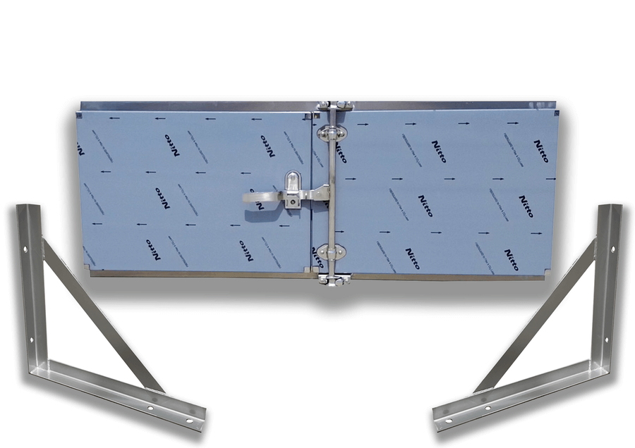 24x24x60 Aluminum Trailer Underbody Tool box with Bracket Set by Pit Stop Truck Parts