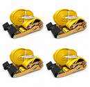 4-Pack 2" x 30' Ratchet Flatbed Trailer Straps with Flat Hooks | Heavy-Duty