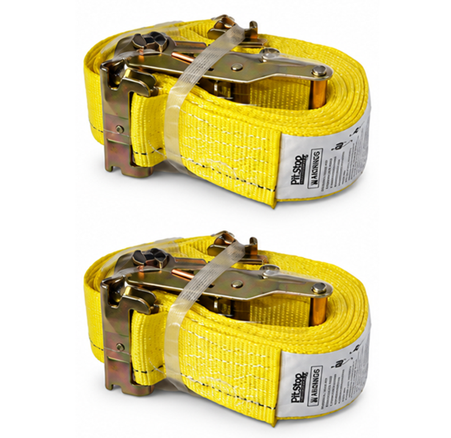 2-Pack 2" x 16' E-Track Ratchet Trailer Straps | Heavy-Duty Tie-Downs