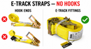 2-Pack 2" x 16' E-Track Ratchet Trailer Straps | Heavy-Duty Tie-Downs