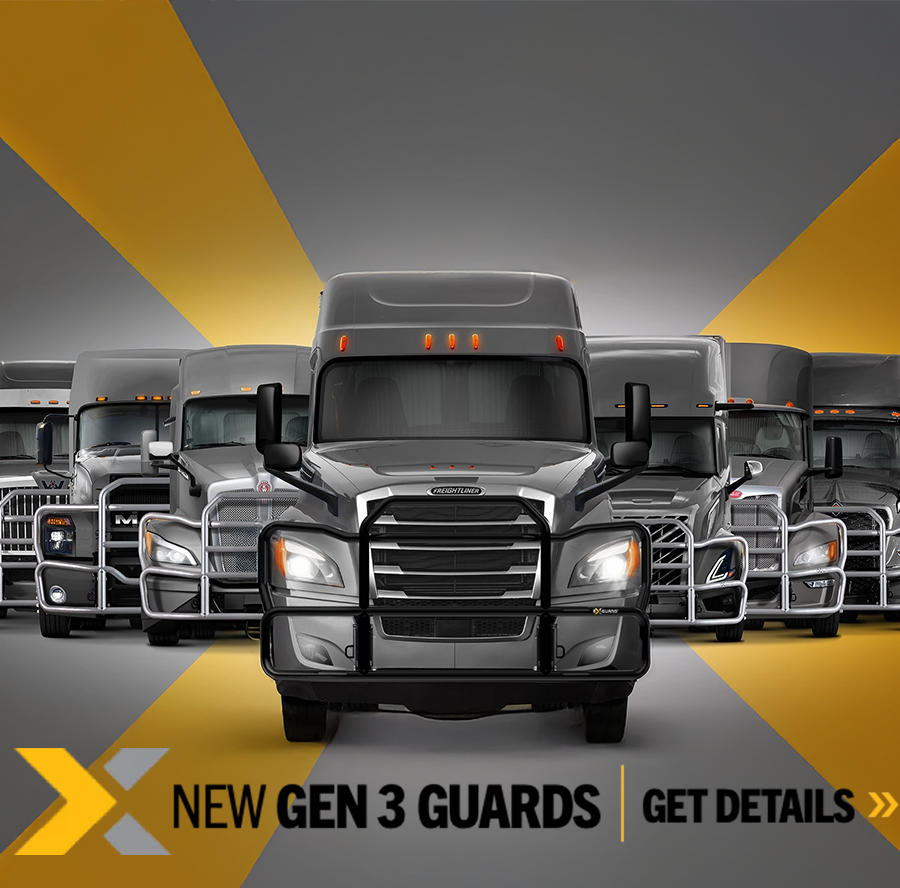 thumbnail interactive-video image 1 of VIMGUARD Deer Guard Bumper Protector For Freightliner Cascadia 2008-2024 – Stainless Steel With Brackets 1 of 4