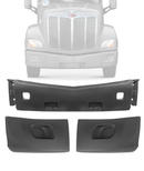 Peterbilt 579 2013-21 Bumper Set 3pcs Without Fog light Holes Assembly Left Right Center