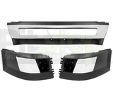 Volvo VNL 2004-2015 Bumper Set WITH Fog Light Cut-out & Chrome Trim Left Right Center