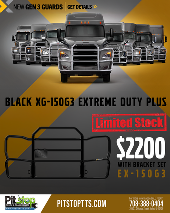 Ex-Guard XG-150 GEN 3 Black Deer Guard (Extreme Duty Plus) | With Bracket Volvo, Freightliner, Kenworth | Limited Stock