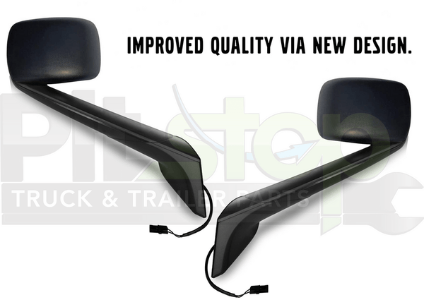 Freightliner Cascadia NEW GEN 2018-Current Black Hood Mirror Set Left Right