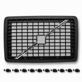 BLACK Hood Grille Fits Volvo VNL (2004-2017)  Includes Bug Screen, Stripe & Mounting Hardware