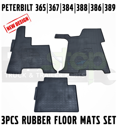 3PCS Rubber Floor Mats Fits Peterbilt 365 367 384 386 388 389 389X
