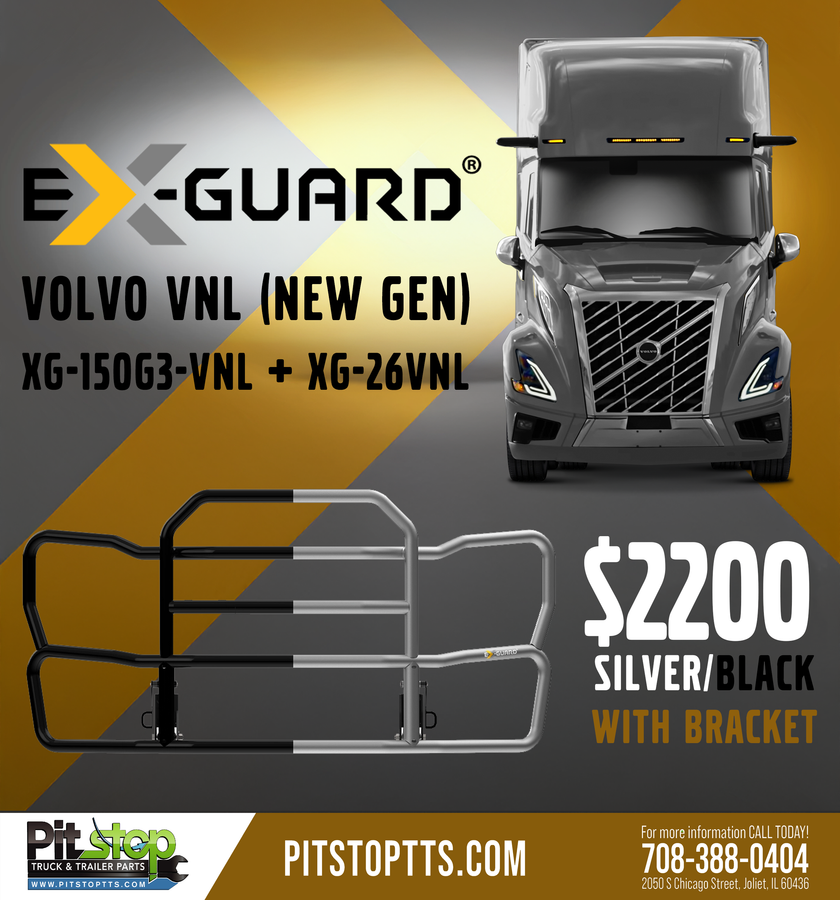 Ex-Guard XG-150G3 Black Deer Guard with 24KT680-OS Bracket Fits Kenworth T680 Next Gen (2021-Newer) | Pick Up Only