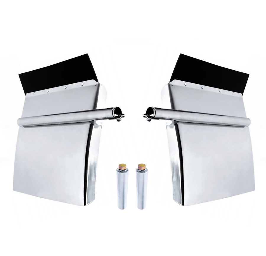 Quarter Fender Set 24" x 24"  Stainless Steel Tube Bracket Semi Truck Set VNL