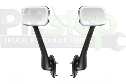 Freightliner 08-16 Cascadia Hood Mirror Set Left Right Chrome A2266565002 A2266565003