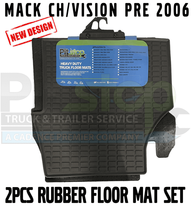 Mack CH & Vision PRE 2006 All Weather Rubber Floor Mats Liners 2PCS set