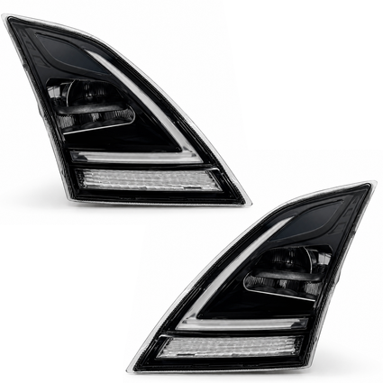 LED Headlight Set Fits Volvo VNL / VN 2018–2023 Black Housing