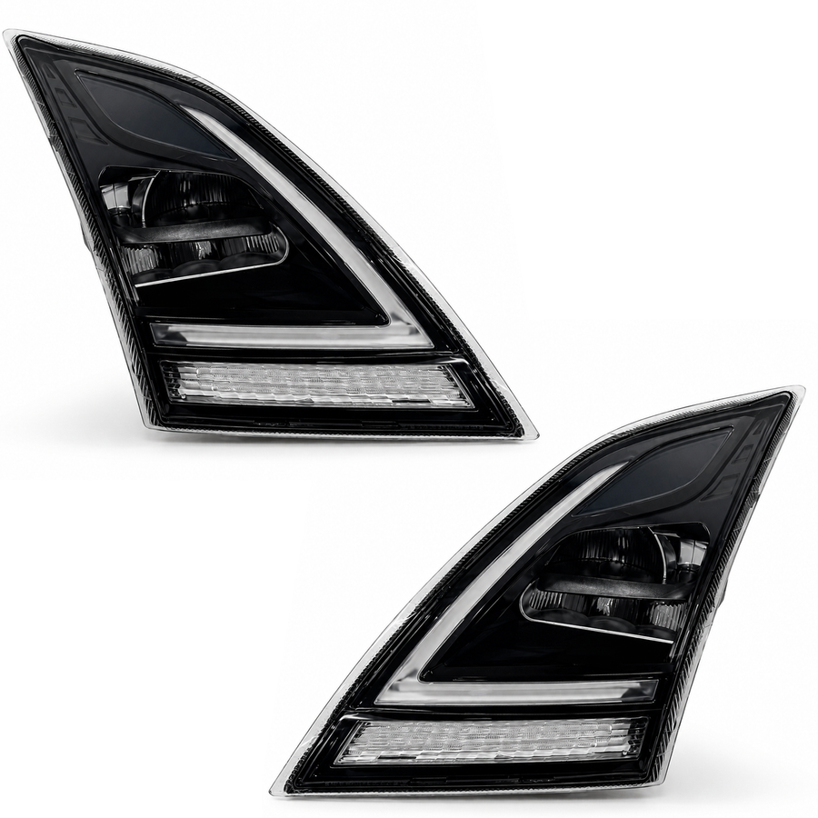 LED Headlight Set Fits Volvo VNL / VN 2018–2023 Black Housing
