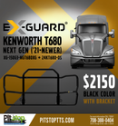 Ex-Guard XG-150G3 Black Deer Guard with 24KT680-OS Bracket Fits Kenworth T680 Next Gen (2021-Newer) | Pick Up Only