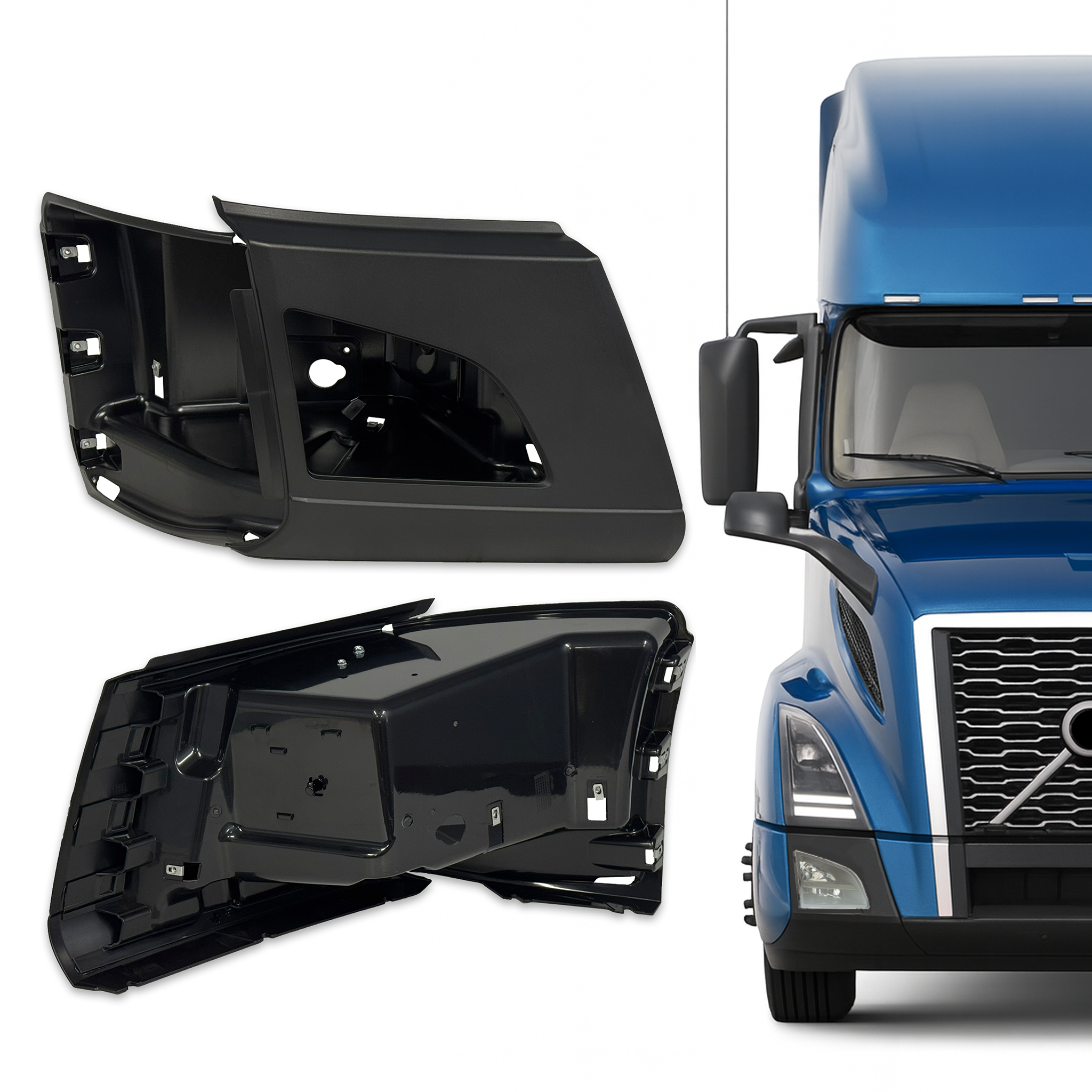 Volvo VNL 2018–23 Right Side Corner Bumper With Fog Light