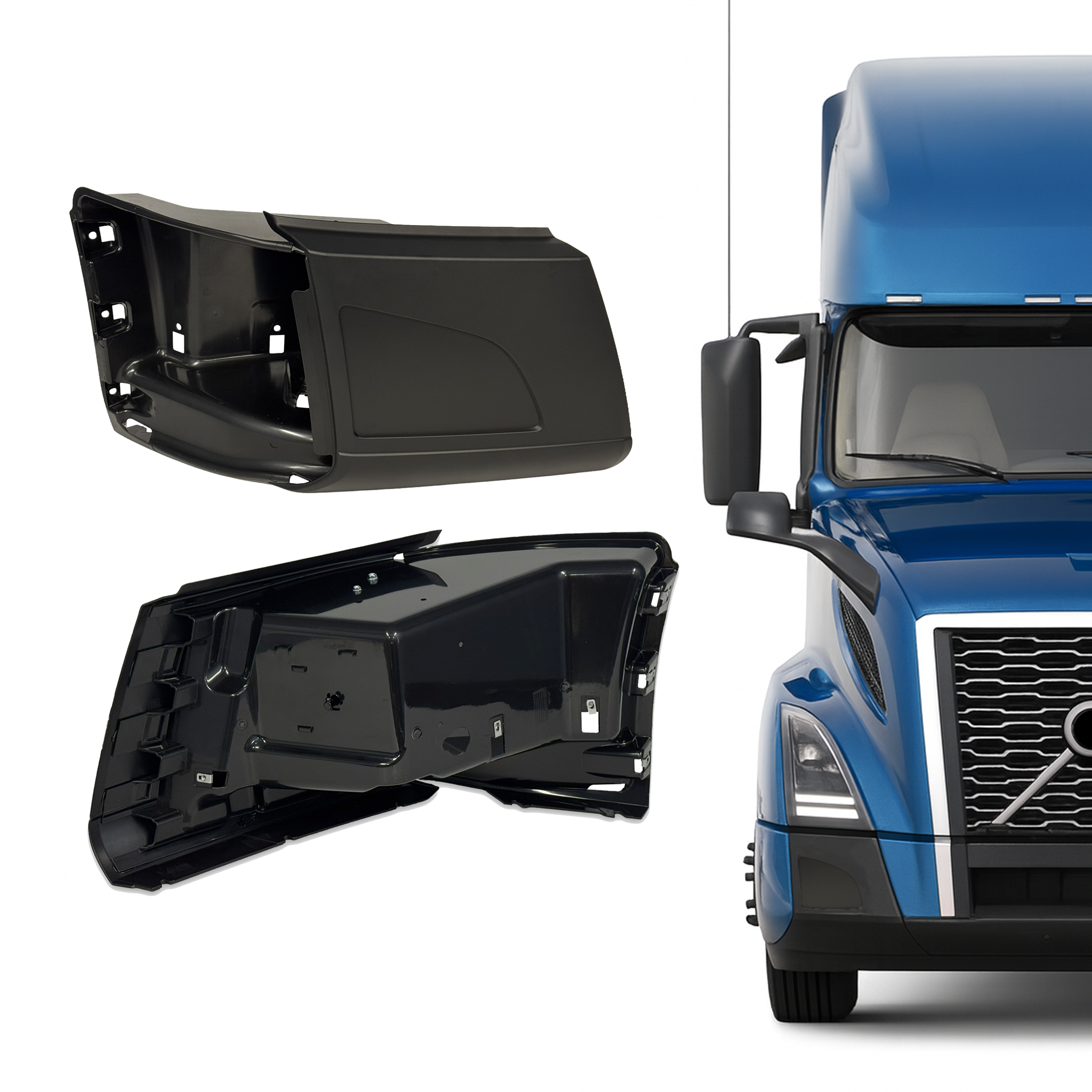Volvo VNL 2018-23 Right Corner Bumper Without Fog Light