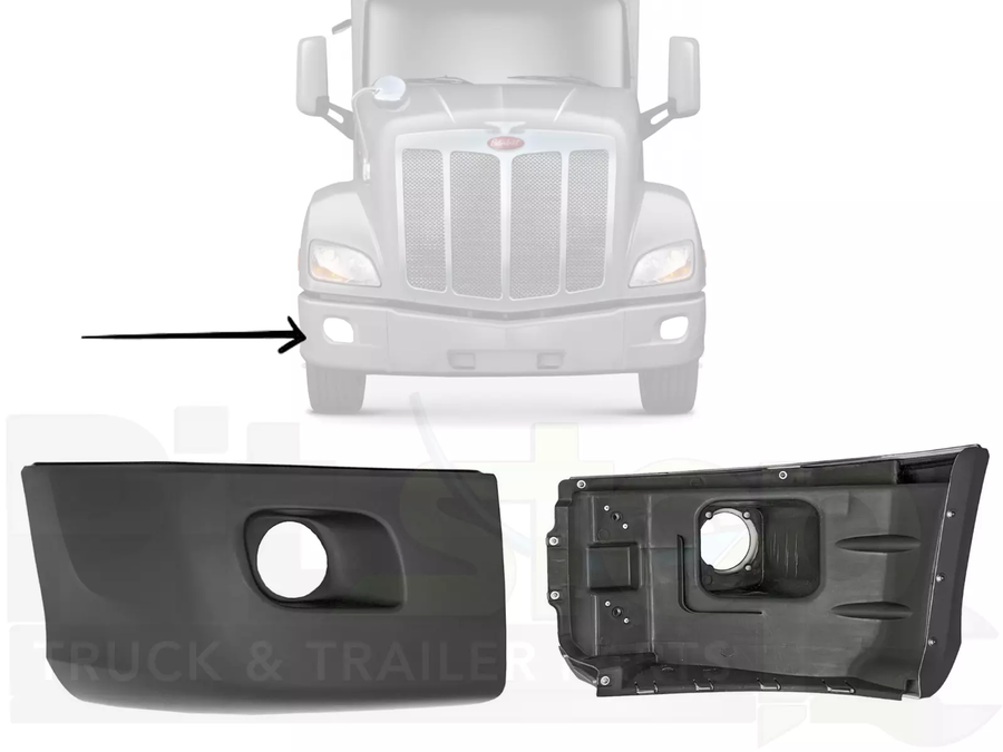 thumbnail image 2 of LOSTAR Right Passenger Side Bumper Corner – No Fog Hole – For 2012-2021 Kenworth T680 2 of 5