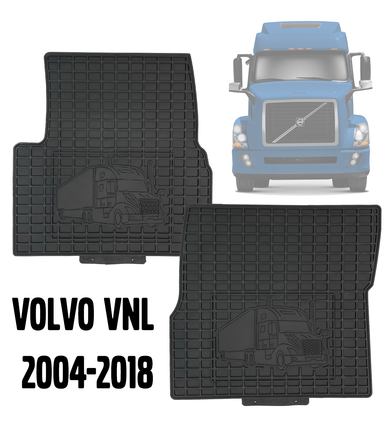 2-Piece Rubber Floor Mats Compatible with Volvo VNL 2004–2018 | Older Gen | Driver & Passenger