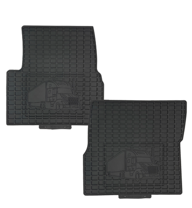2-Piece Rubber Floor Mats Compatible with Volvo VNL 2004–2018 | Older Gen | Driver & Passenger