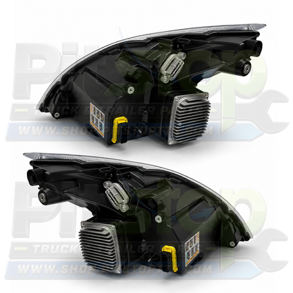 LED Headlight Set Fits Volvo VNL / VN 2018–2023 Black Housing