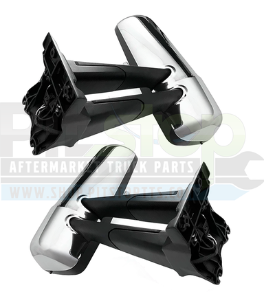 Chrome Door Mirror Set Compatible with Kenworth T680 & T880 | Heated & Electric | Driver & Passenger