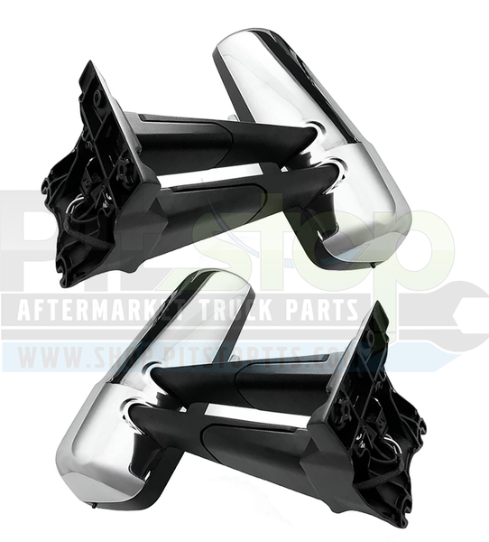 Chrome Door Mirror Set Compatible with Kenworth T680 & T880 | Heated & Electric | Driver & Passenger