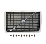 Front Hood Grille Fits Volvo VNL (2004-2017)  Includes Bug Screen, Stripe, Logo & Mounting Hardware