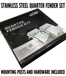 Quarter Fender Set 24" x 24"  Stainless Steel Tube Bracket Semi Truck Set VNL
