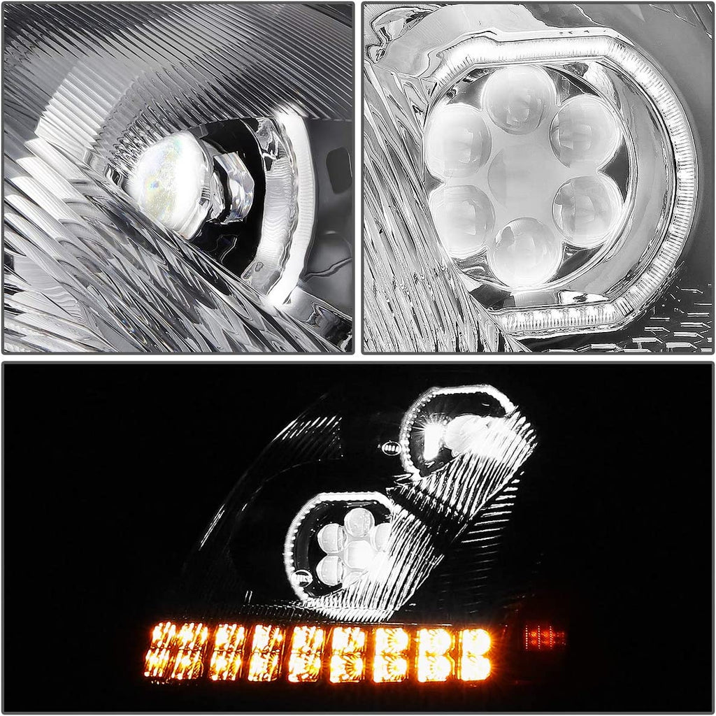 For Volvo VNL 2004-2017 Semi Truck Chrome Projector Halogen Headlight Left+ Right For Volvo VNL 2004-2017 Semi Truck Chrome Projector Halogen Headlight Left+ Right