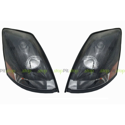 Volvo VNL 04-16 Black Headlight Set Left Right 82329124 & 82329127