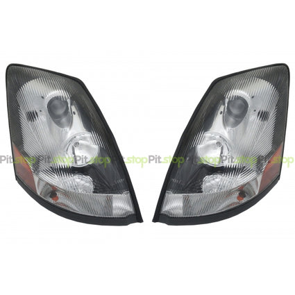 Volvo VNL 04-16 Chrome Headlight Set Driver & Passenger Pair 82329590 & 82329592