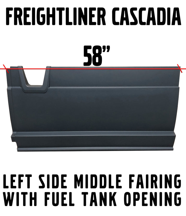Freightliner Cascadia 2008-Current OLD & NEW GEN Left Driver Side Middle Fairing  With Cut-out Panel 58"