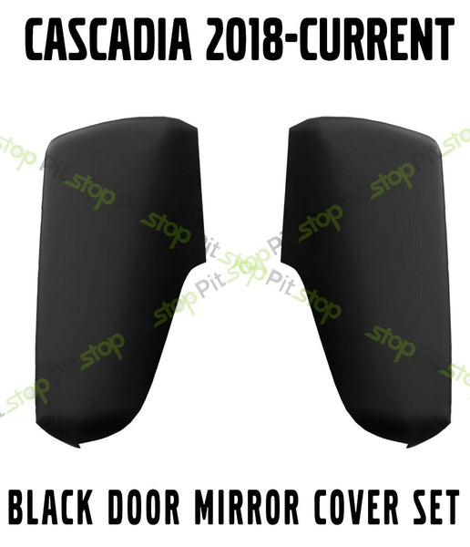 Freightliner Cascadia NEW GEN 2018-Current Black Door Mirror Cover Set Left Right