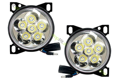 Peterbilt 579 587 Kenworth T660 Chrome 4 1/4" Chrome Round LED 6 diode Fog Light SET