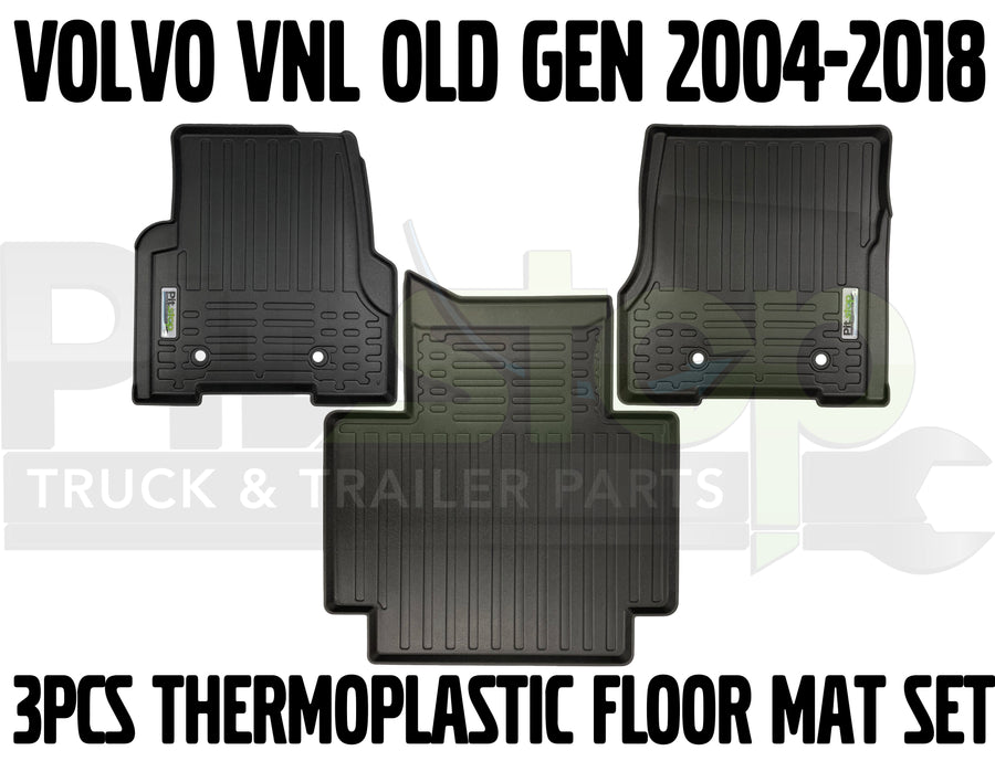 Volvo VNL VT Old Gen 2004-2017 All Weather 3pcs Floor Mats Thermoplastic Liners