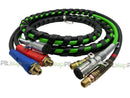 15ft 3 in 1 ABS & Power Air Line Hose Wrap 7 Way Electrical Cable with Handle Grip for Semi Truck Trailer Tractor