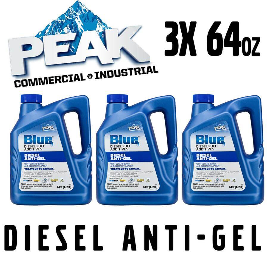Case of 3x 64oz PEAK Blue Anti-Gel Diesel Fuel Additive for Cold
