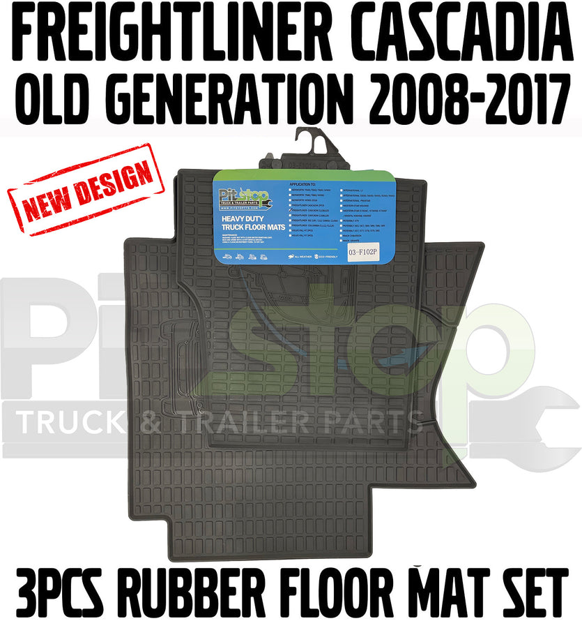 Freightliner Cascadia Old Gen 2008-2017 All Weather Rubber Floor Mats MAT Liners