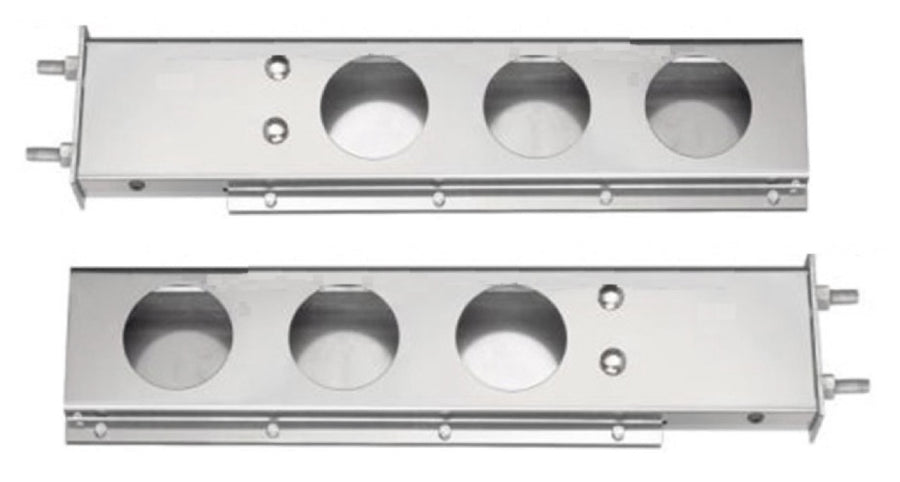 Stainless Steel Mud Flap Hanger Set 2 1/2" Bolt Pattern with Light Cut Outs