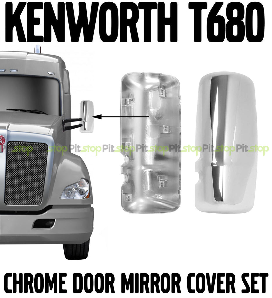 Copri Specchietti Retrovisori Cromati Per Kenworth T680 T880 (Coppia Sinistro E Destro)
