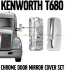 Kenworth T680 T880 Chrome Door Mirror Covers Set Pair Right Left Side