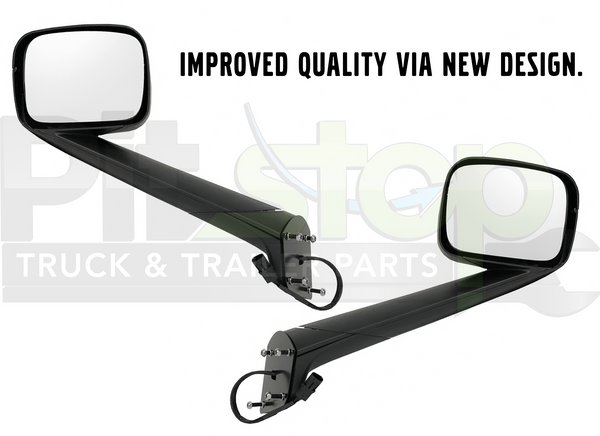 Freightliner Cascadia NEW GEN 2018-Current Black Hood Mirror Set Left Right