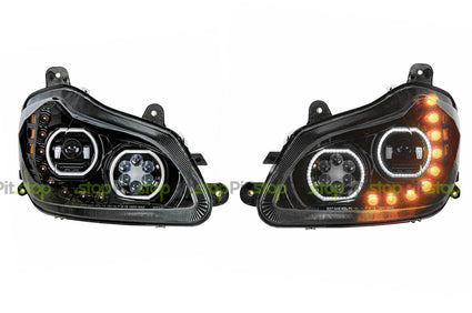 Blackout Full LED Headlight Set Fits Kenworth T680 (2013-2022) - Left & Right Pair