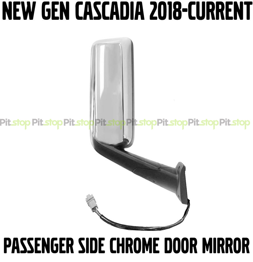 New Gen Cascadia 2018-Current Chrome Door Mirror Passenger Right Side