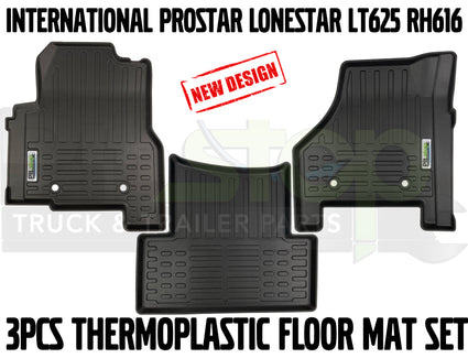 International ProStar LoneStar LT625 RH61 XH515 All Weather Thermoplastic Floor Mats Carpet Liners 3pcs