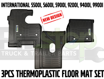 International 5500i 5600i 5900i 9200i 9400i 9900i Manual All Weather Thermoplastic Floor Mats Carpet Liners 3pcs