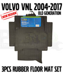 Volvo VNL 2004-2017 All Weather Floor Rubber Mats Liners 3 PCS SET