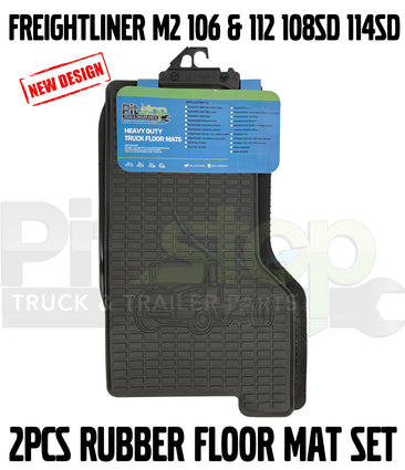 Freightliner M2 106 & 112 108SD 114SD All Weather Rubber Floor Mats Liners Set 2PCS