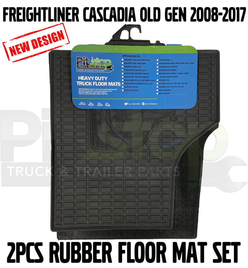 Freightliner Cascadia Old Gen 2008-2017 All Weather Rubber Floor Mats Liners 2PCS set